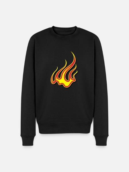Fire flames art - Men's Premium Organic Jumper - black