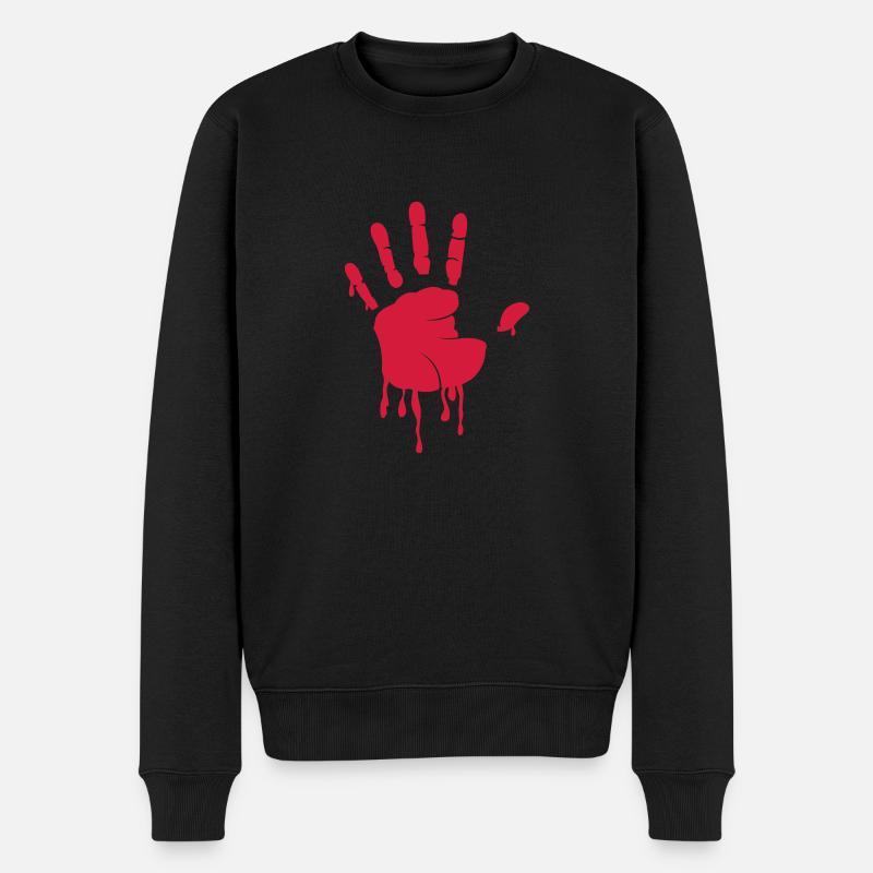 blutende_hand - Männer Premium Bio Pullover - Schwarz