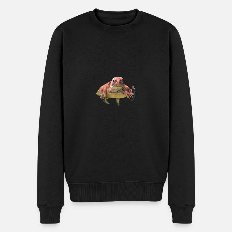 Die Fuck you Turtle - Männer Premium Bio Pullover - Schwarz