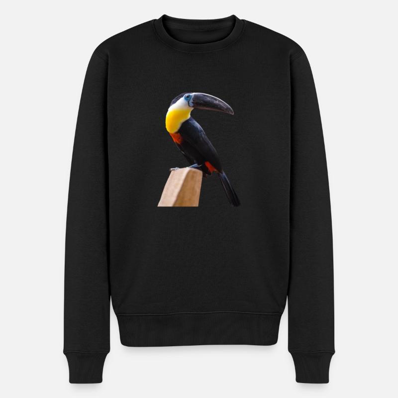 langSchnabel Vögel - Männer Premium Bio Pullover - Schwarz