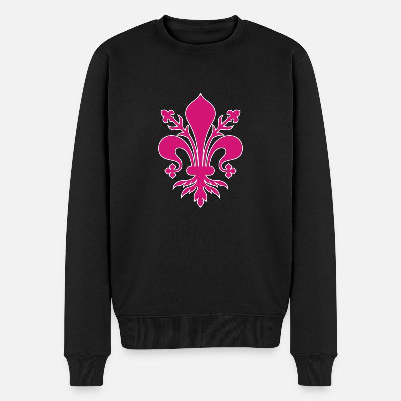 Lila Mädchen - Männer Premium Bio Pullover - Schwarz