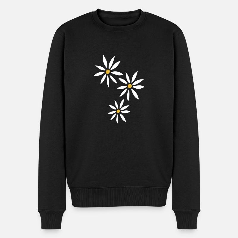 Daisy flowers spring - Männer Premium Bio Pullover - Schwarz