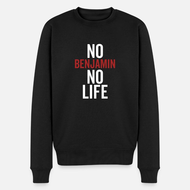 Kein Benjamin Kein Leben - Männer Premium Bio Pullover - Schwarz