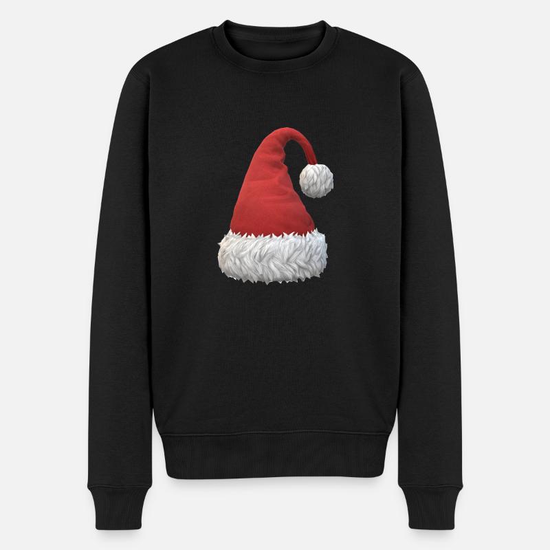 Weihnachten Mütze Schnee Winter Advent Nikolaus - Männer Premium Bio Pullover - Schwarz