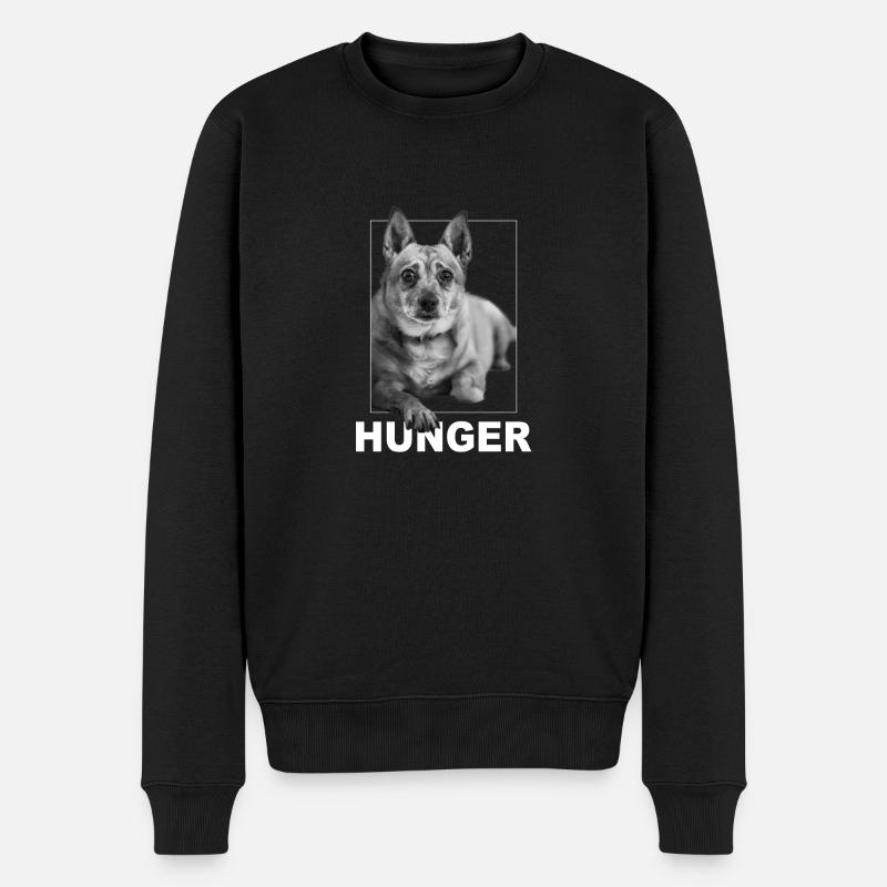 Hunger - Männer Premium Bio Pullover - Schwarz