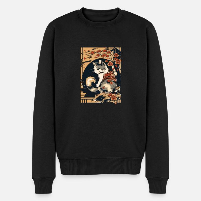 Neko Neko9 - Männer Premium Bio Pullover - Schwarz