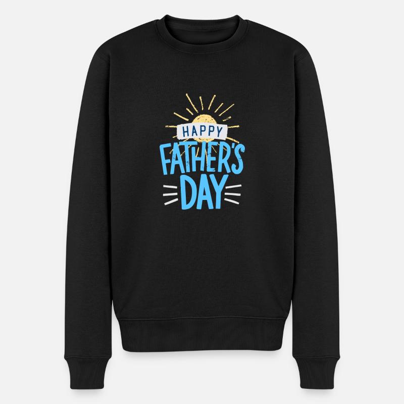 Happy Fathers day - Männer Premium Bio Pullover - Schwarz