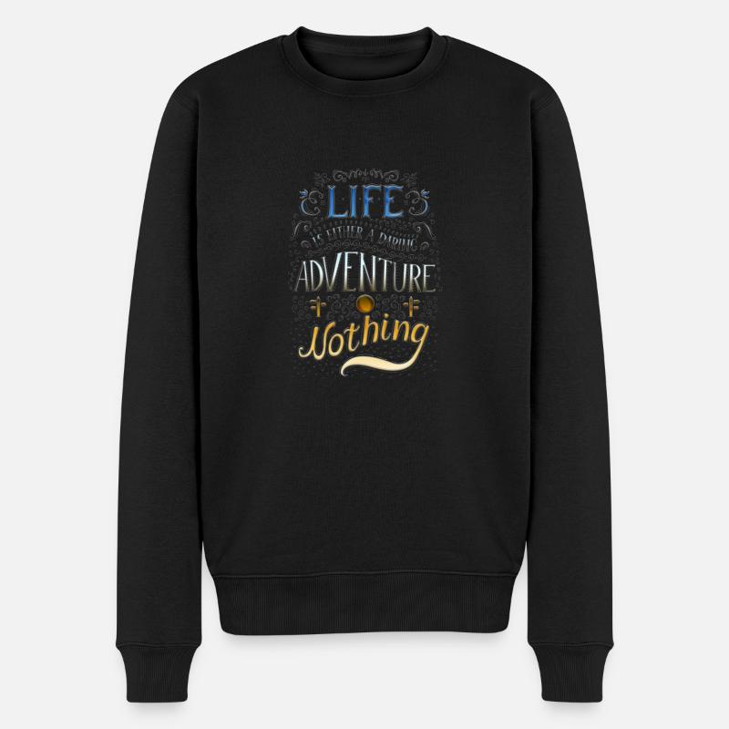 La vie est une aventure - Pull Premium bio Homme - noir