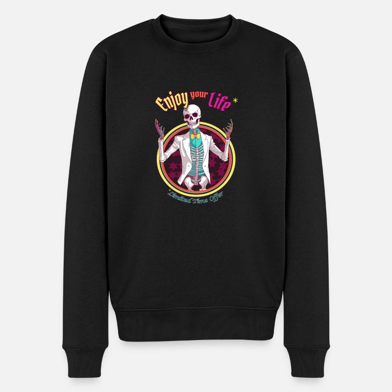 Enjoy your Life - Männer Premium Bio Pullover - Schwarz