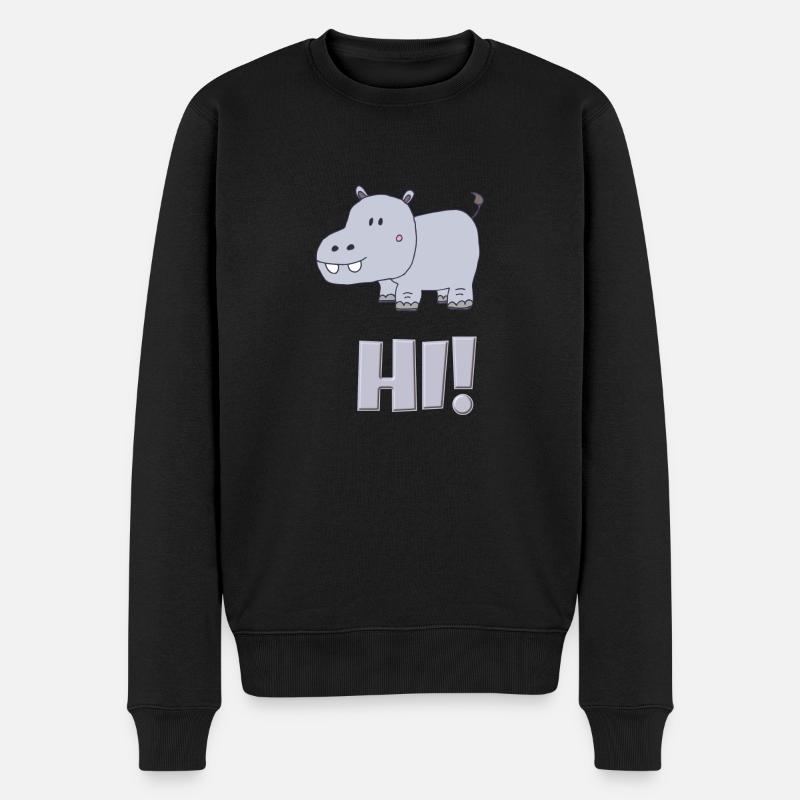 Hippopotame Salut - Pull Premium bio Homme - noir