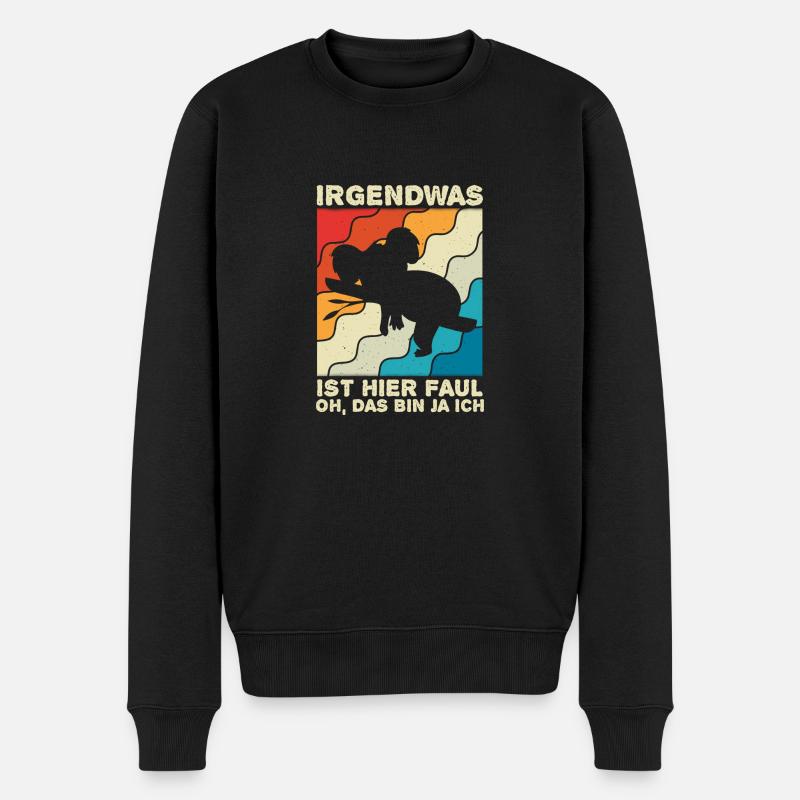 Irgendwas ist hier Faul OH DAS BIN JA ICH - Männer Premium Bio Pullover - Schwarz
