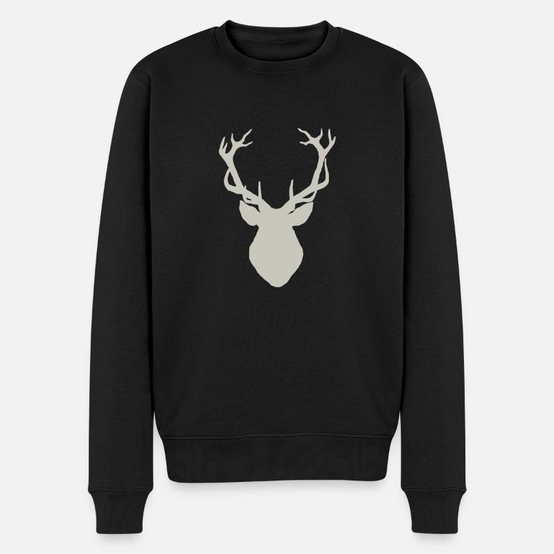 Cerf - Pull Premium bio Homme - noir