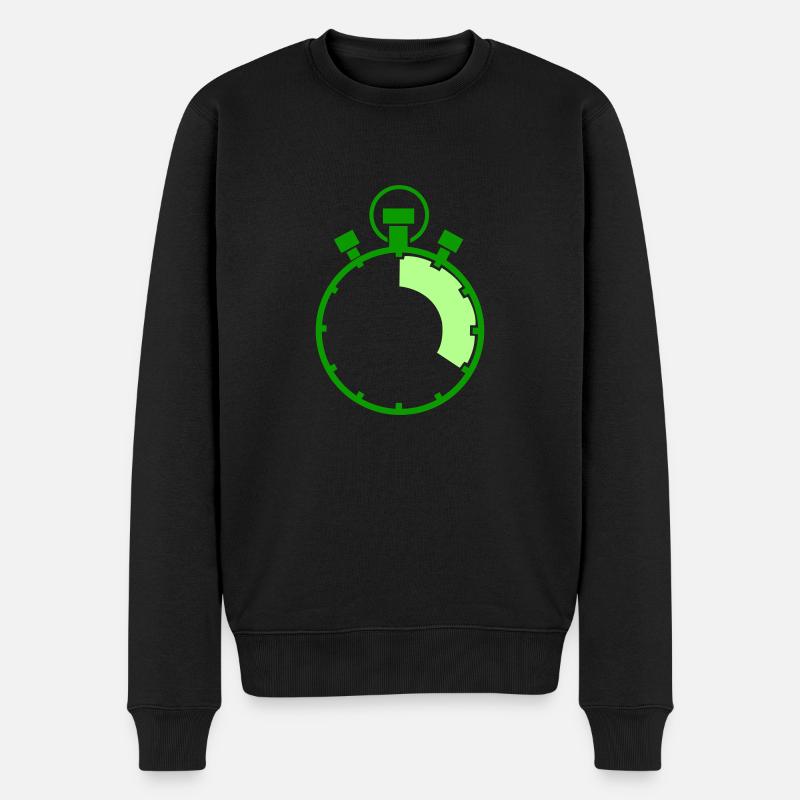 stopuhr - Männer Premium Bio Pullover - Schwarz