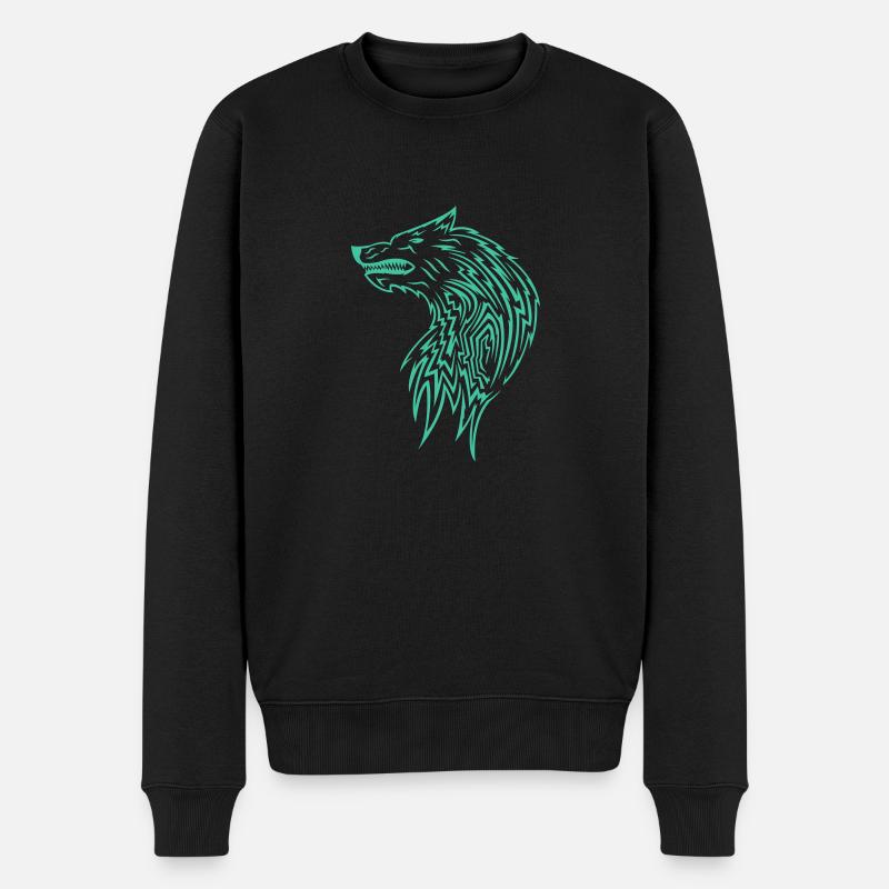 wolf muster - Männer Premium Bio Pullover - Schwarz