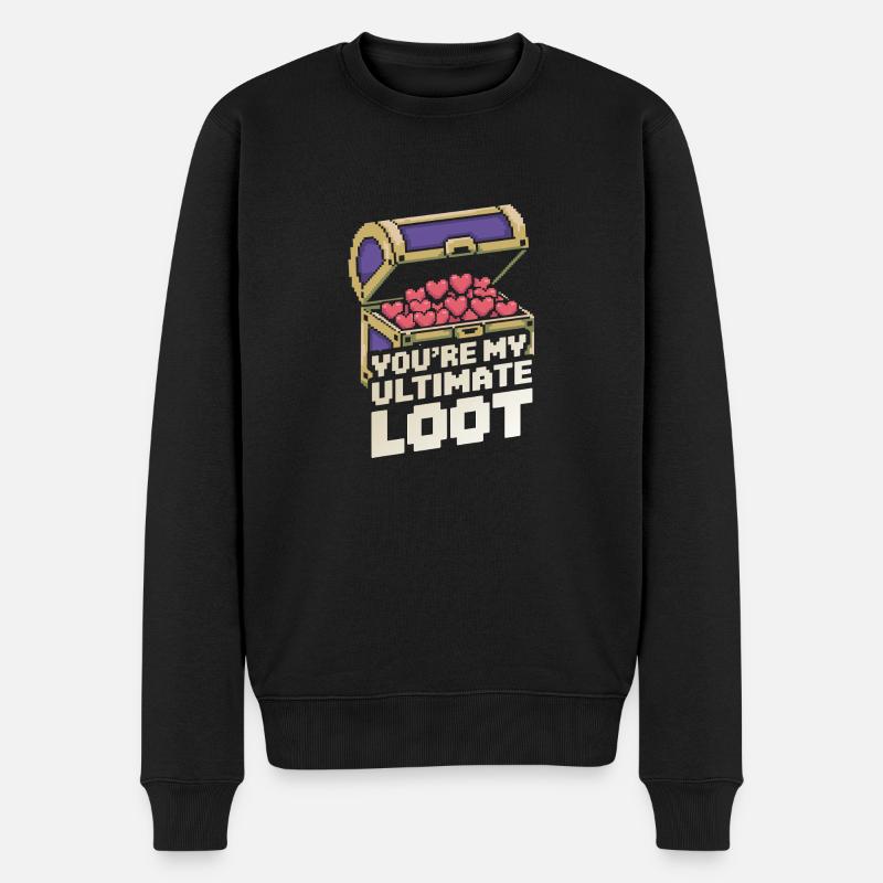Du bist meine ultimative Beute - Männer Premium Bio Pullover - Schwarz