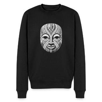 Maske - Männer Premium Bio Pullover - Schwarz - Vorne - Nico (187cm)