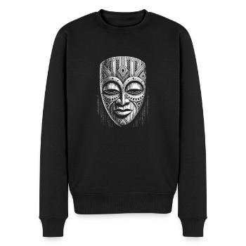 Maske - Männer Premium Bio Pullover - Schwarz - Vorne - Nico (187cm)