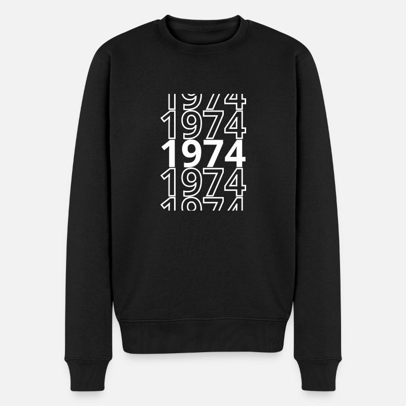 1974 1974 1974 - Männer Premium Bio Pullover - Schwarz