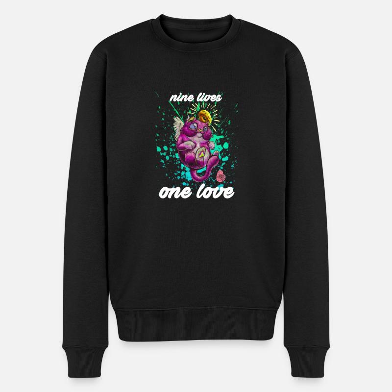 One love - Männer Premium Bio Pullover - Schwarz