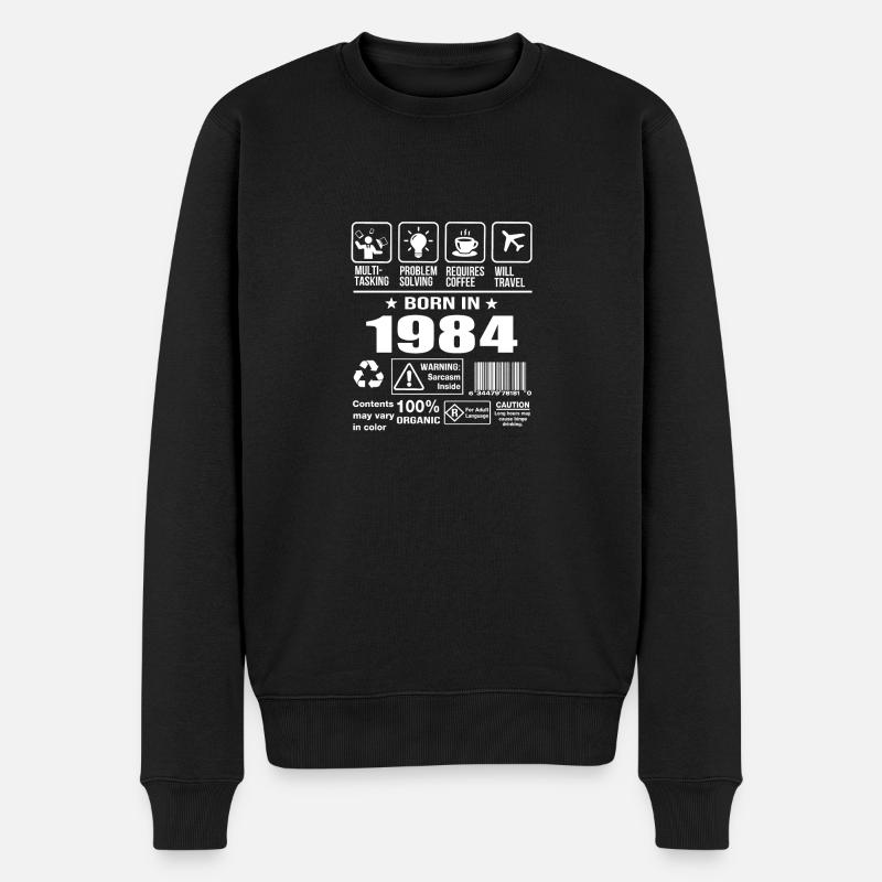 Né en 1984 - Pull Premium bio Homme - noir