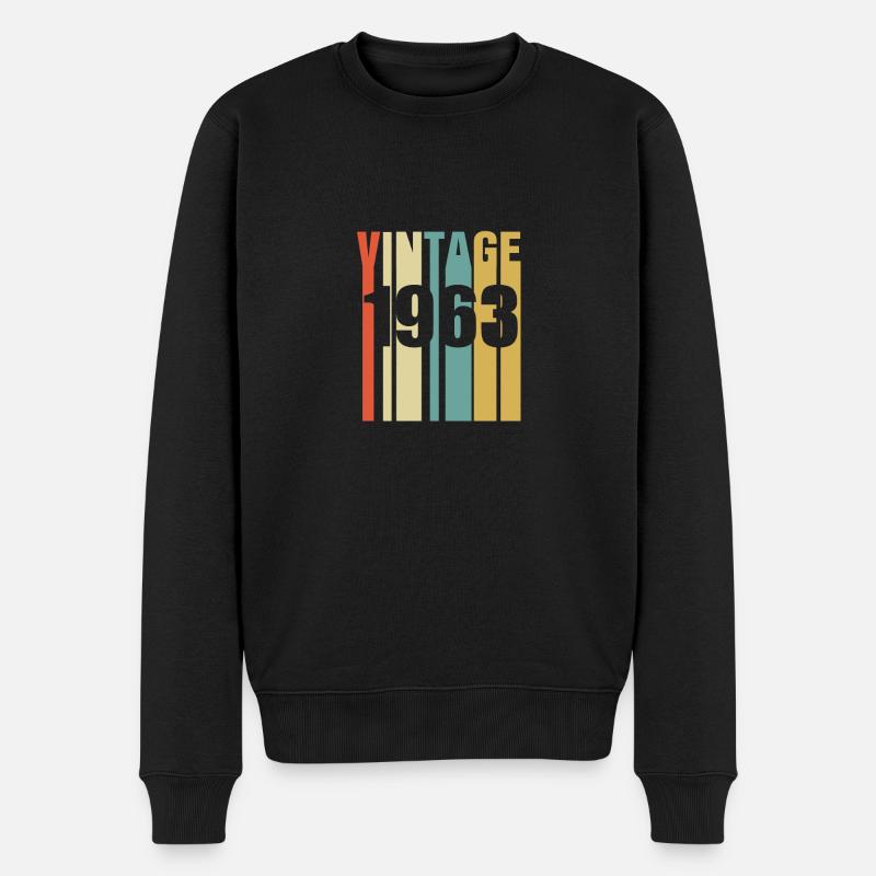 Jahrgang 1963 Retro - Männer Premium Bio Pullover - Schwarz