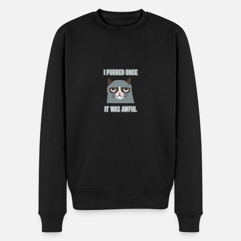 Grumpy Cat - Männer Premium Bio Pullover - Schwarz