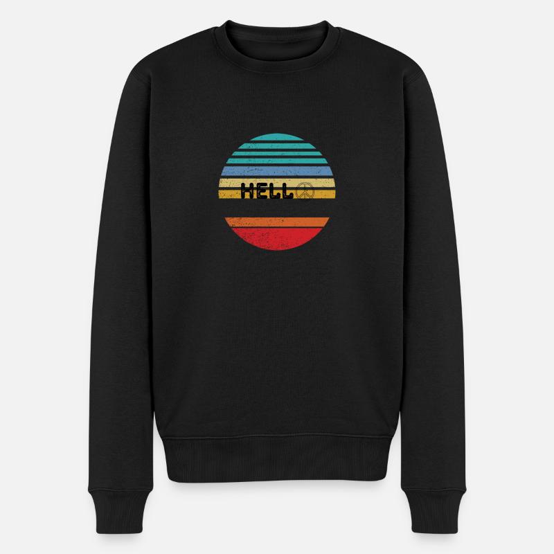 Hallo Retro - Männer Premium Bio Pullover - Schwarz
