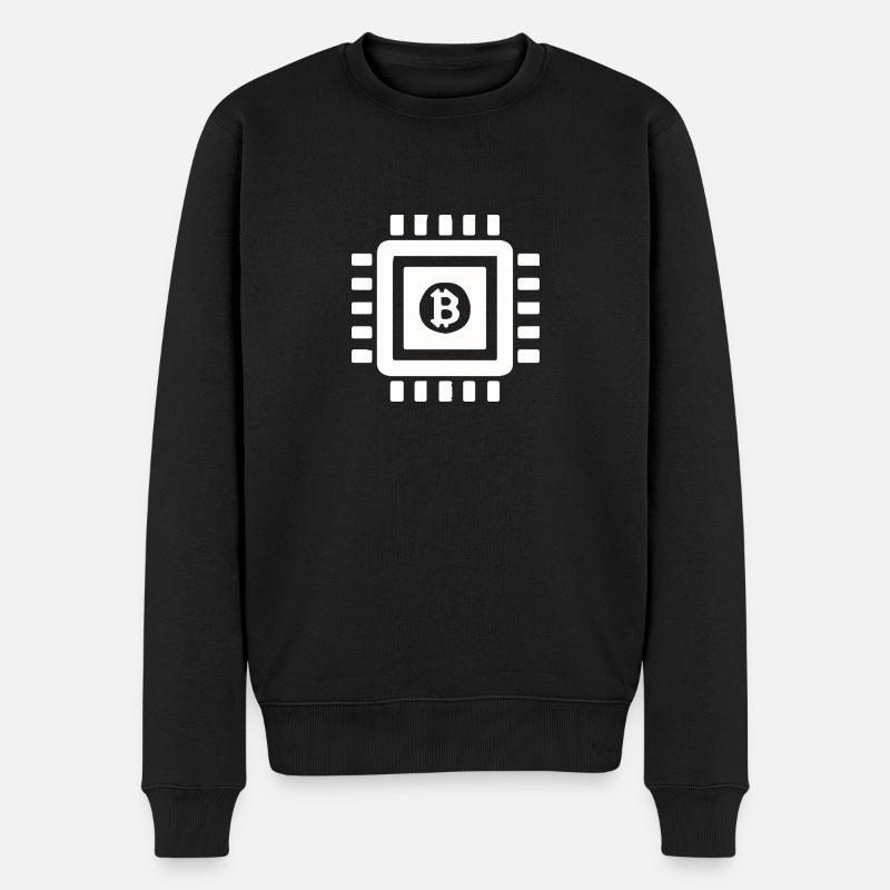 Bitcoin-Prozessor - Männer Premium Bio Pullover - Schwarz