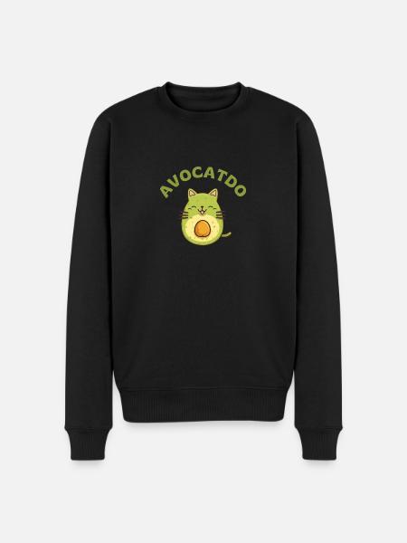 Avocado Cat - Avocatdo - Men's Premium Organic Jumper - black