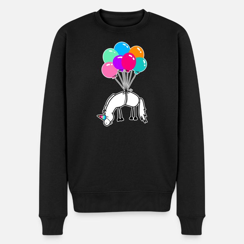 Ich bin ein Einhorn – Magisch Fantastisches Motiv - Männer Premium Bio Pullover - Schwarz