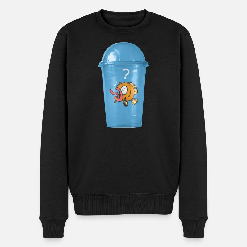 Plastik Frei - Männer Premium Bio Pullover - Schwarz