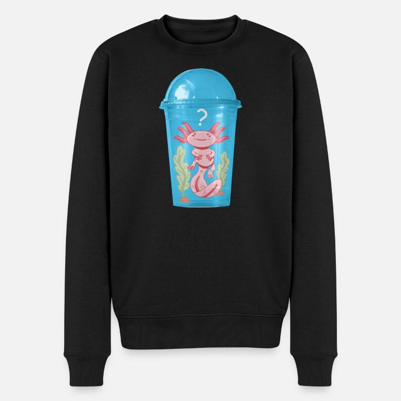 Poisson Ocelot dans un gobelet en plastique - Pull Premium bio Homme - noir