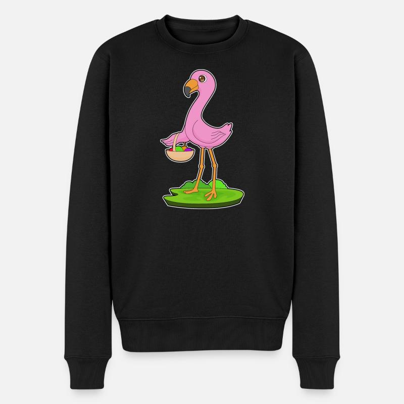 Flamingo Obstkorb - Männer Premium Bio Pullover - Schwarz