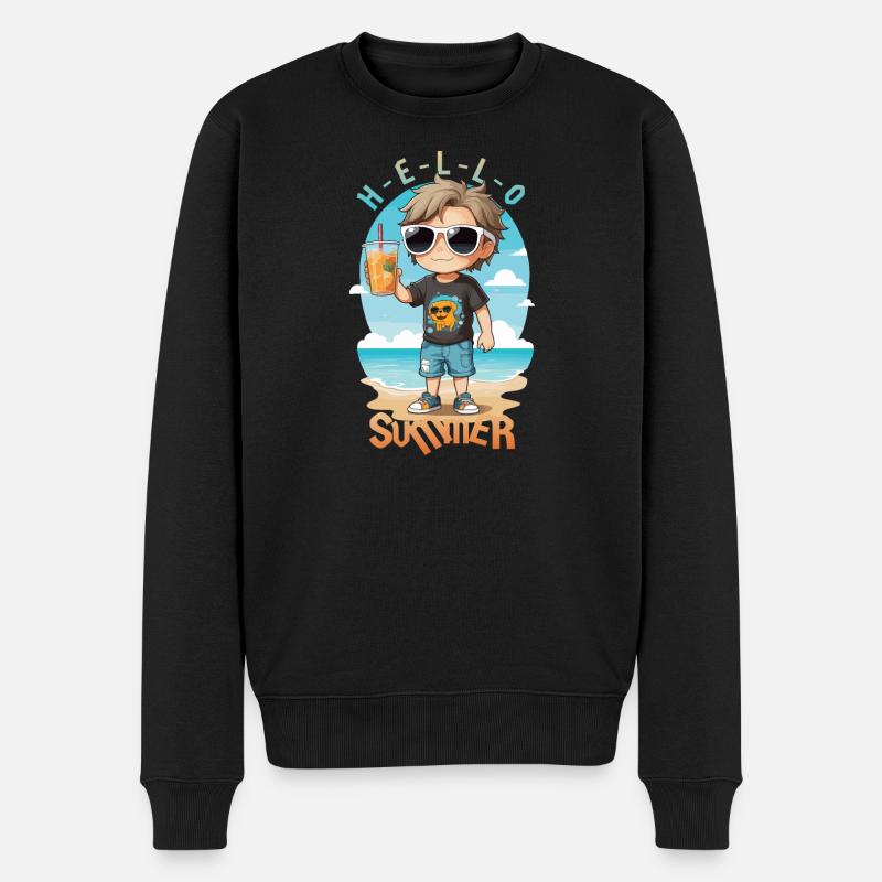 Hallo Sommer - Männer Premium Bio Pullover - Schwarz