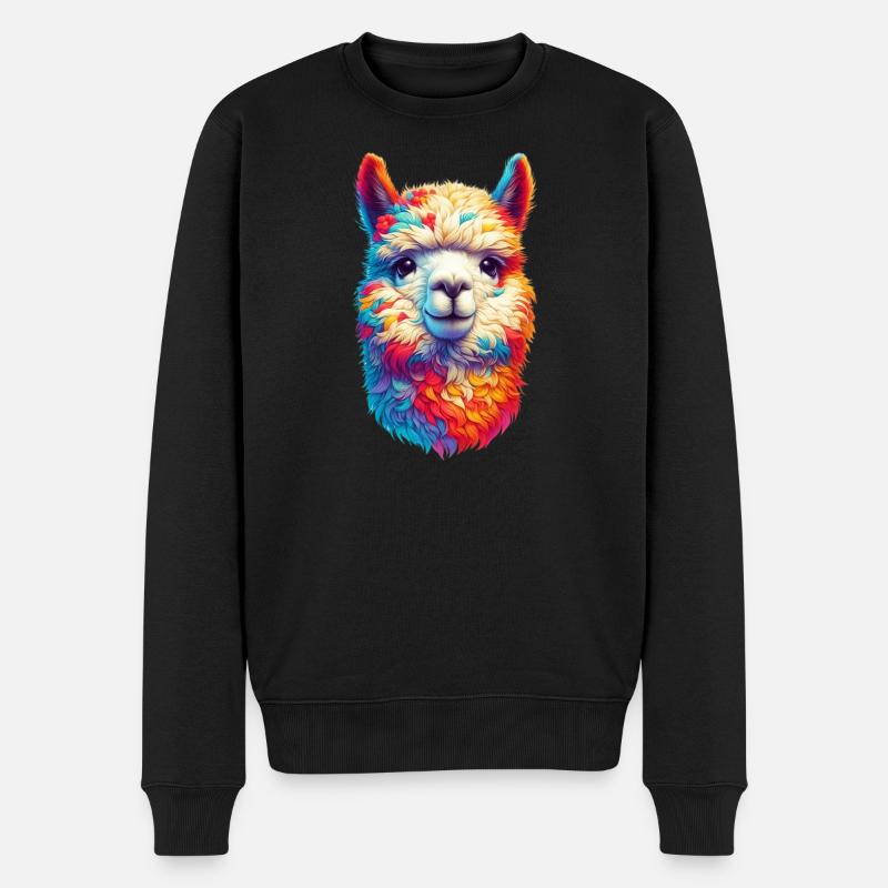 Alpaka - Männer Premium Bio Pullover - Schwarz