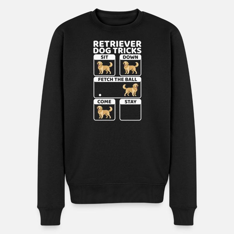 Chien Golden Retriever - Pull Premium bio Homme - noir