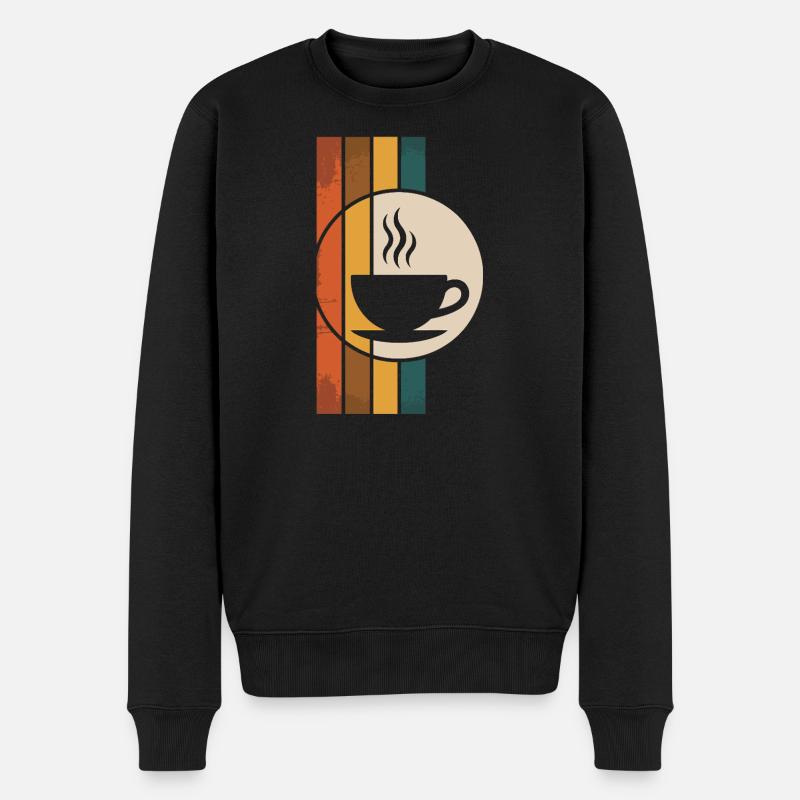 Tasse à café rétro - Pull Premium bio Homme - noir