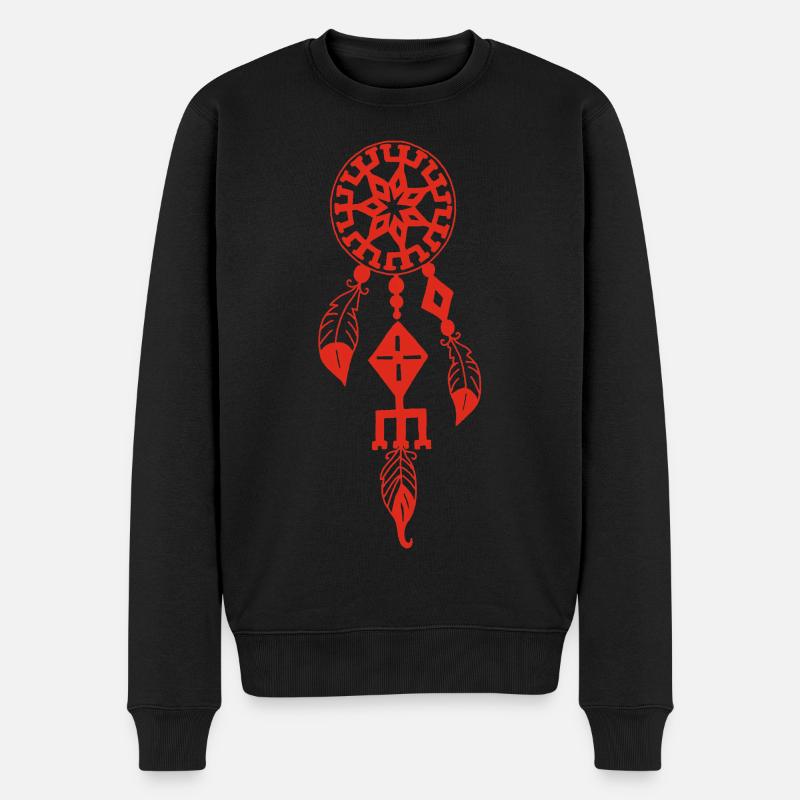 Roter Traumfänger - Männer Premium Bio Pullover - Schwarz