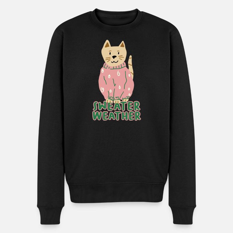 Sweater_weather - Männer Premium Bio Pullover - Schwarz