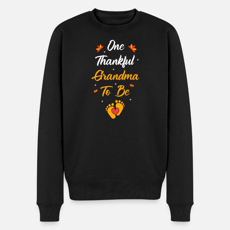 Thanksgiving Gender Reveal Werdende Mutter - Männer Premium Bio Pullover - Schwarz