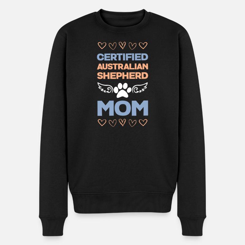 Zertifizierte Australian Shepherd Mama - Männer Premium Bio Pullover - Schwarz