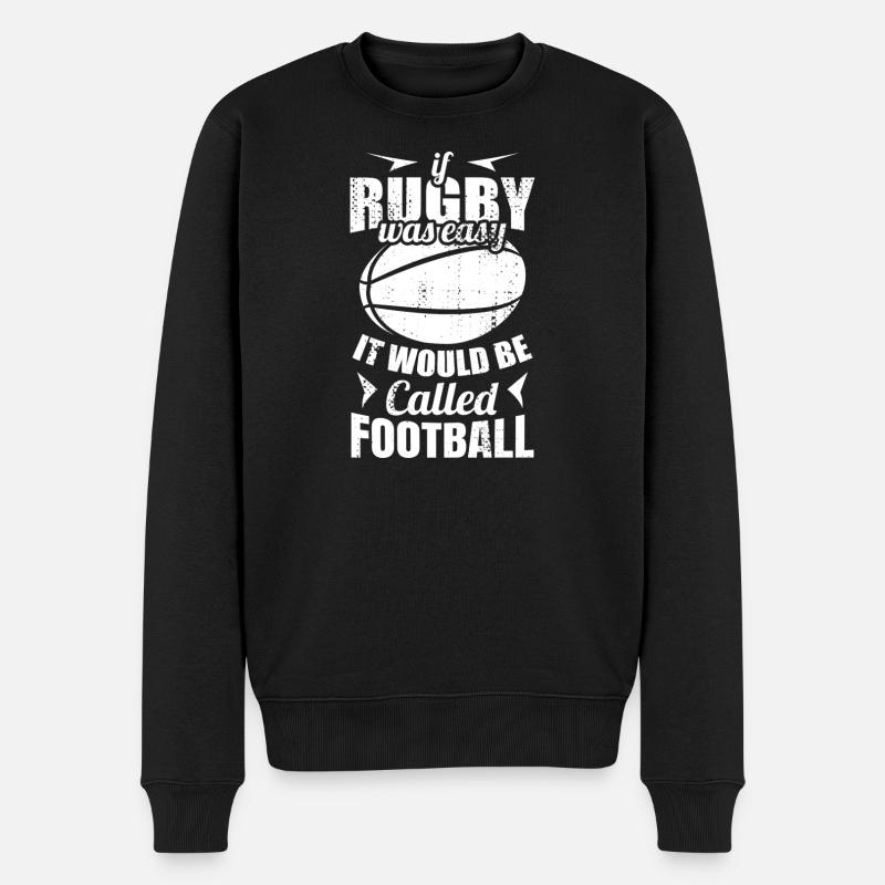 Lustiger Rugby Spruch - Männer Premium Bio Pullover - Schwarz
