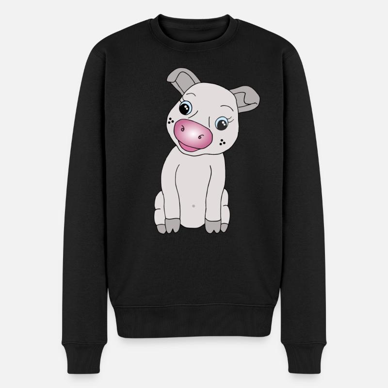 Süßes Schweinchen - Männer Premium Bio Pullover - Schwarz