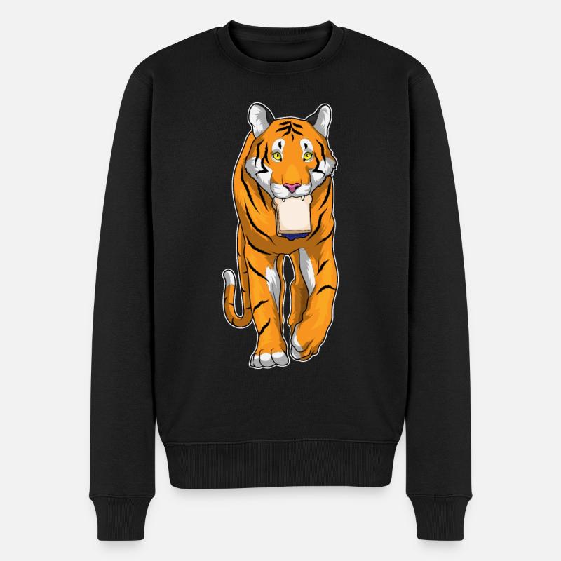 Tiger Sandwich - Männer Premium Bio Pullover - Schwarz