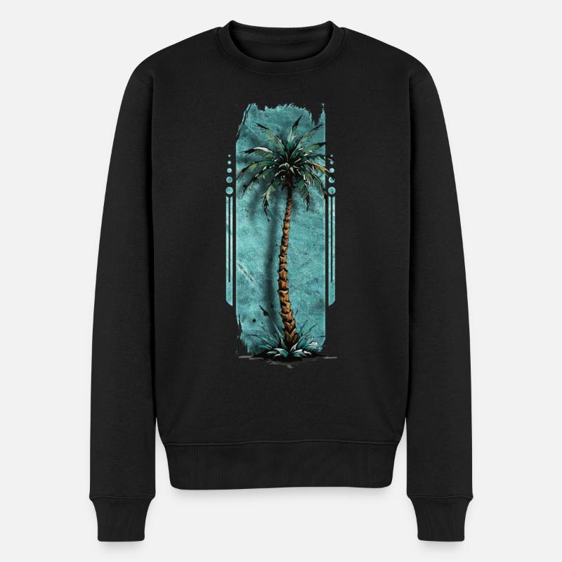 Solitaire : Palmier solitaire - Pull Premium bio Homme - noir