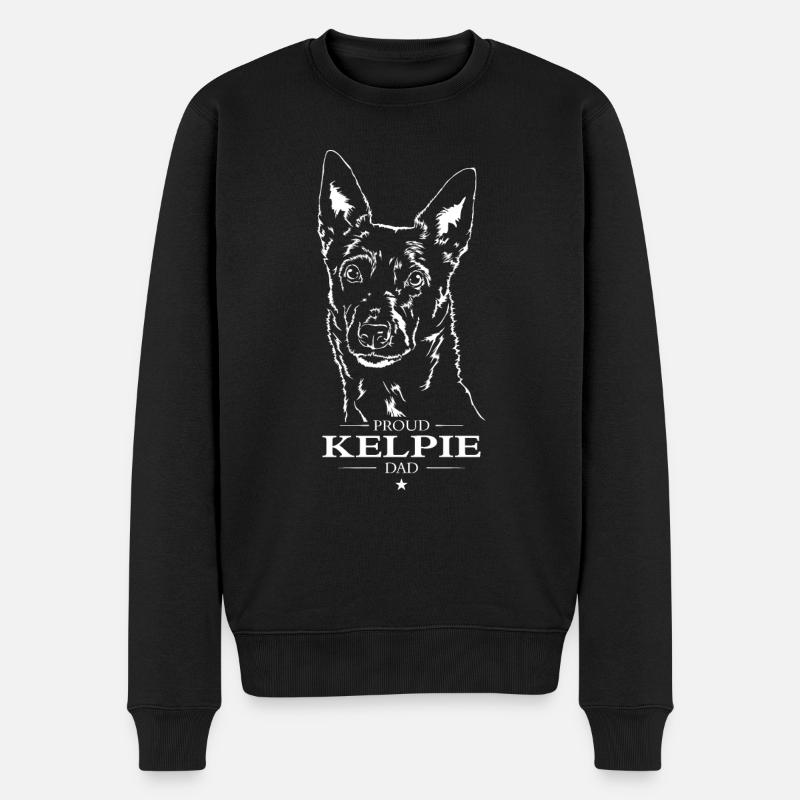 Kelpie Papa Chien Chiens Chiens de troupeau Wilsigns - Pull Premium bio Homme - noir
