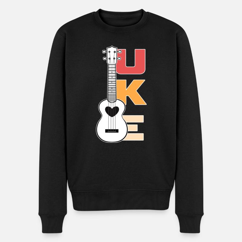 Ukulele - Männer Premium Bio Pullover - Schwarz