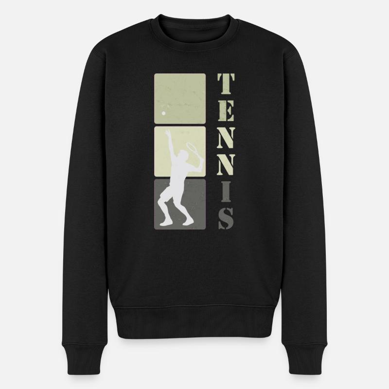 Tennis Tennisspieler Geschenk - Männer Premium Bio Pullover - Schwarz