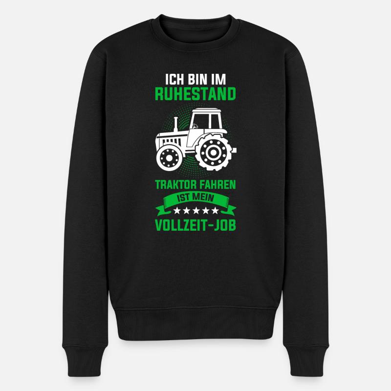 Traktor Rentner Ruhestand Trecker Landwirt Opa - Männer Premium Bio Pullover - Schwarz