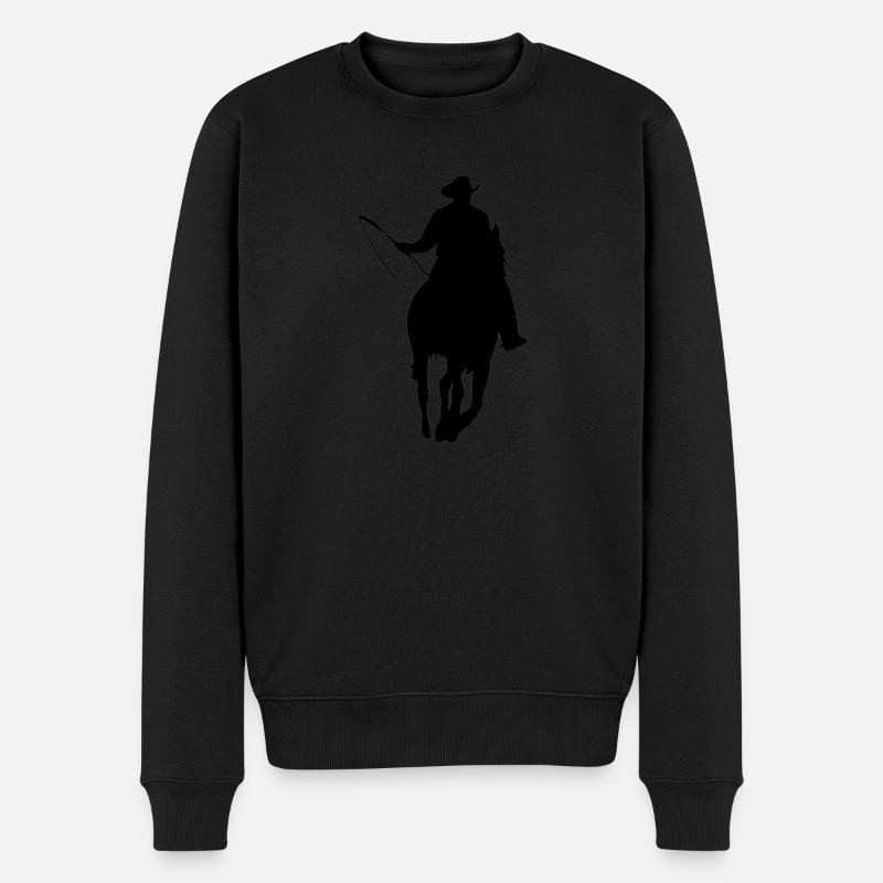 cowboy - Männer Premium Bio Pullover - Schwarz